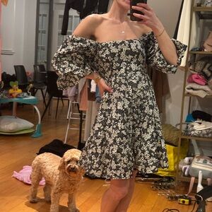 Faithfull the brand Eryn puff shoulder dress